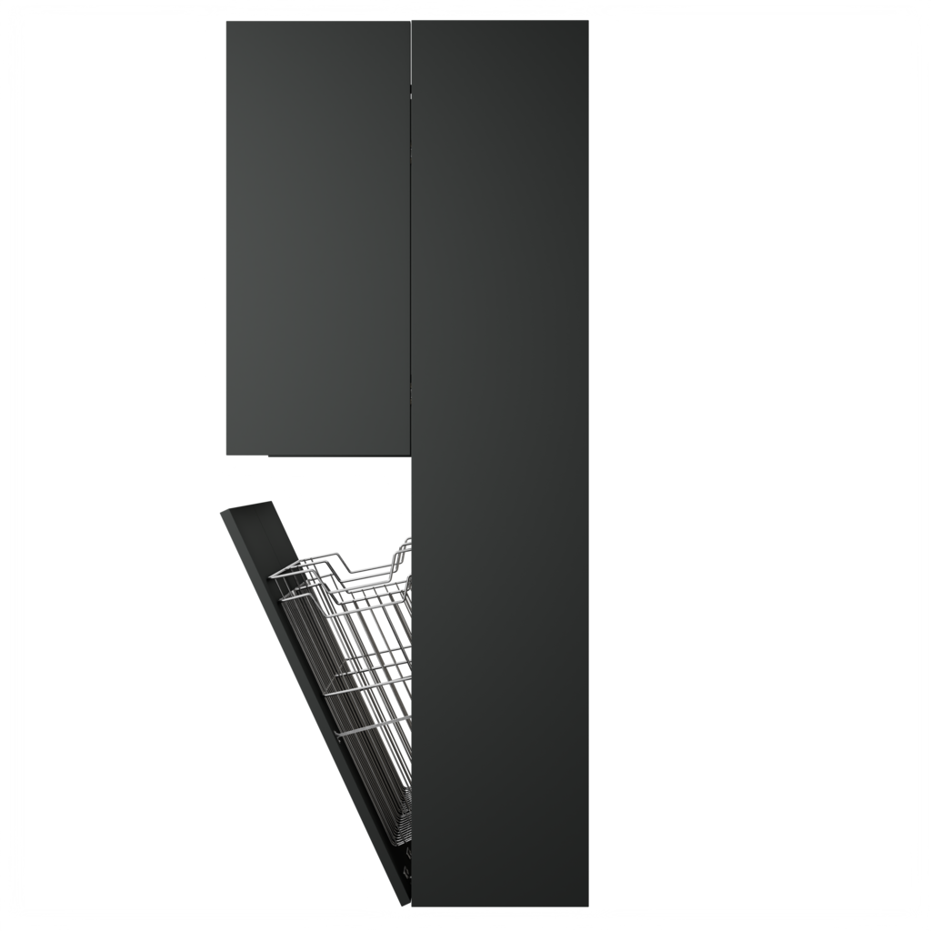 Zeist dubbele hogekast met wasmand (Donkergrijs) 15