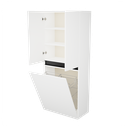 Zeist dubbele hogekast met wasmand (Hoogglans wit) 7