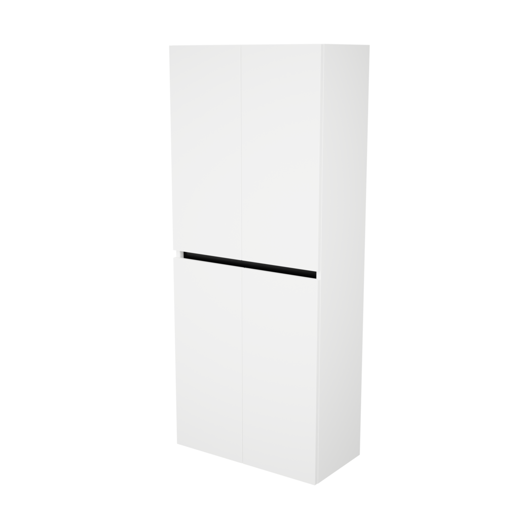Zeist dubbele hogekast met wasmand (Hoogglans wit) 8