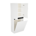 Zeist dubbele hogekast met wasmand (Mat wit) 5