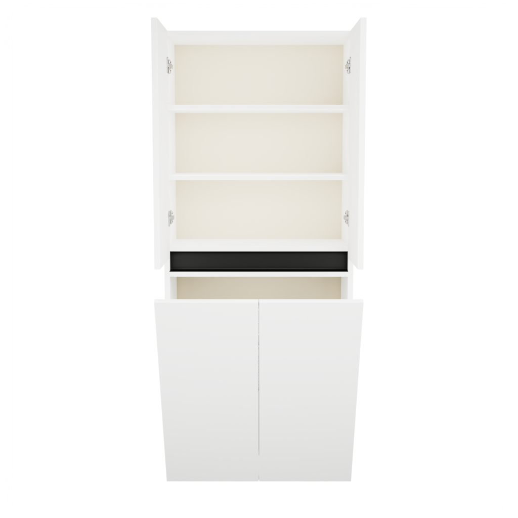 Zeist dubbele hogekast met wasmand (Mat wit) 9