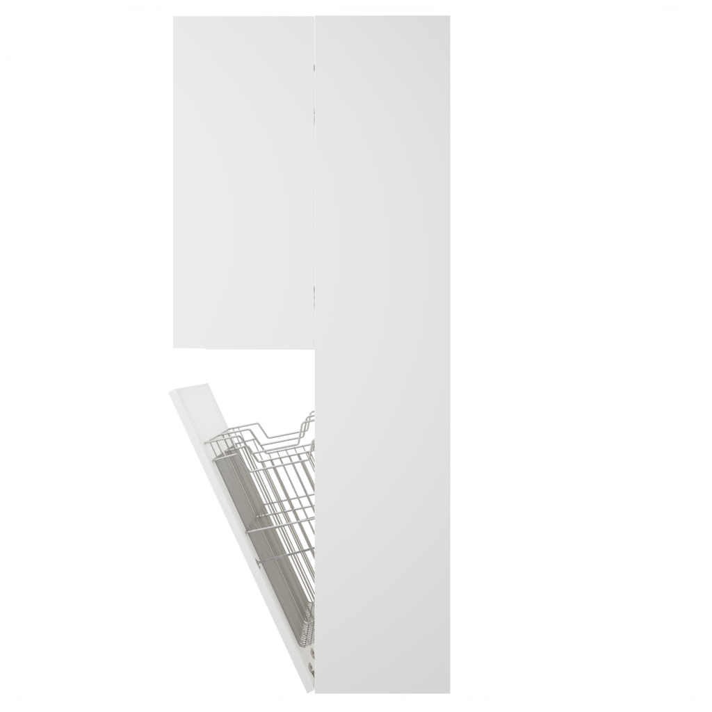 Zeist dubbele hogekast met wasmand (Mat wit) 15