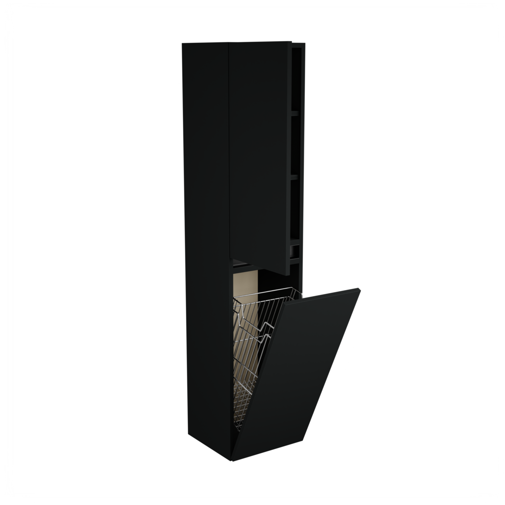 Zeist hogekast met wasmand (Donkerzwart) 5