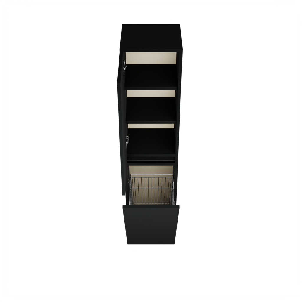 Zeist hogekast met wasmand (Donkerzwart) 13