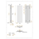 [20434034] Drama Aluminium Radiator 56,5x180 cm Mat Zwart 565