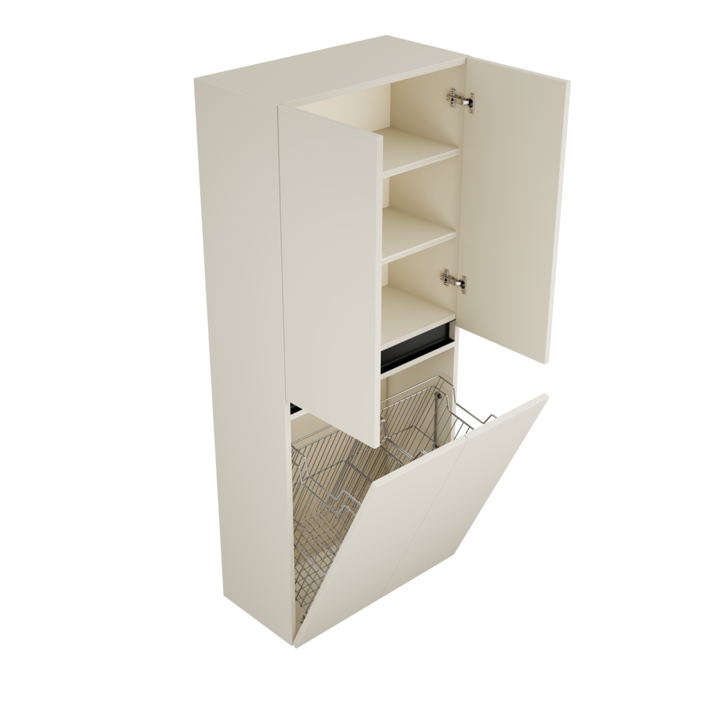 Zeist dubbele hogekast met wasmand