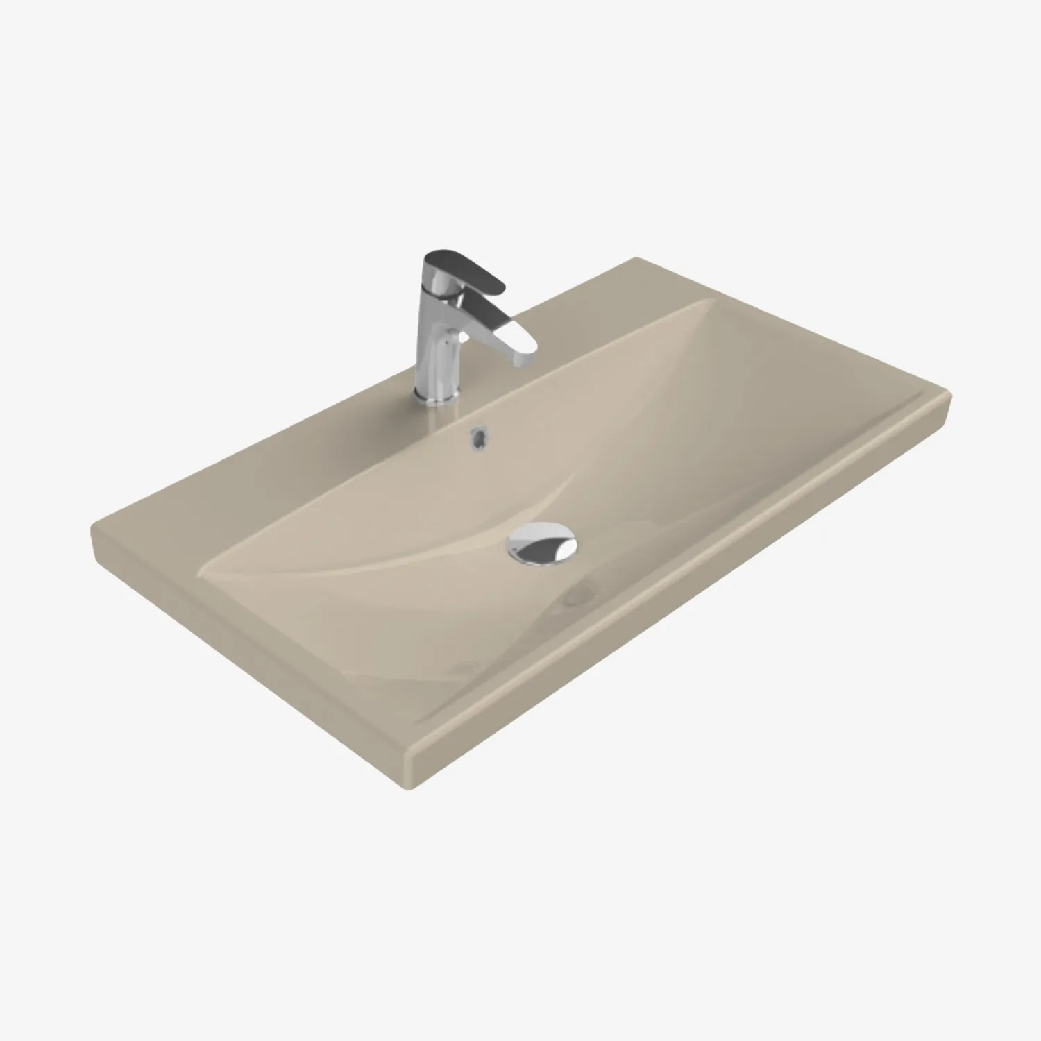 Elite keramische wastafel 80 cm Mat cappuccino