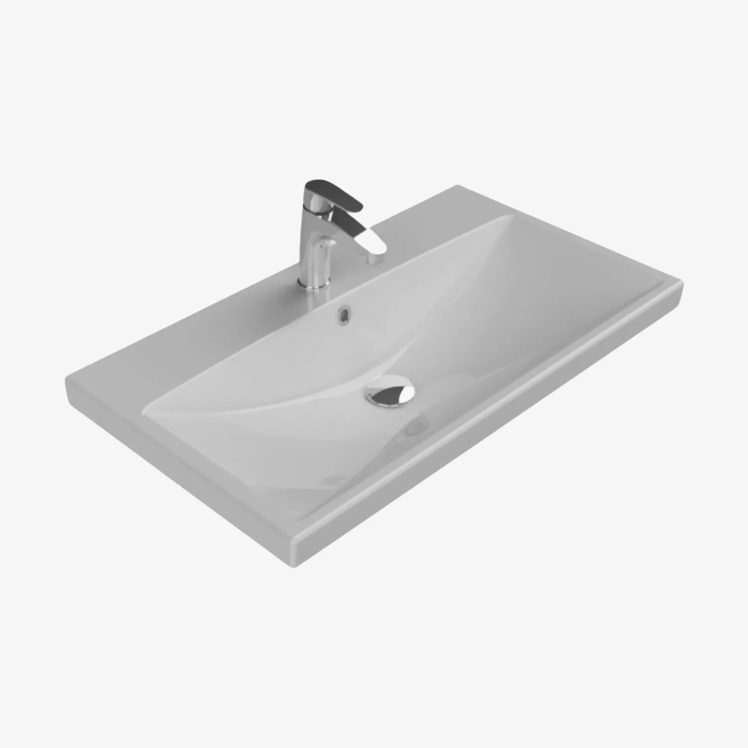 Elite keramische wastafel 80 cm Mat grijs