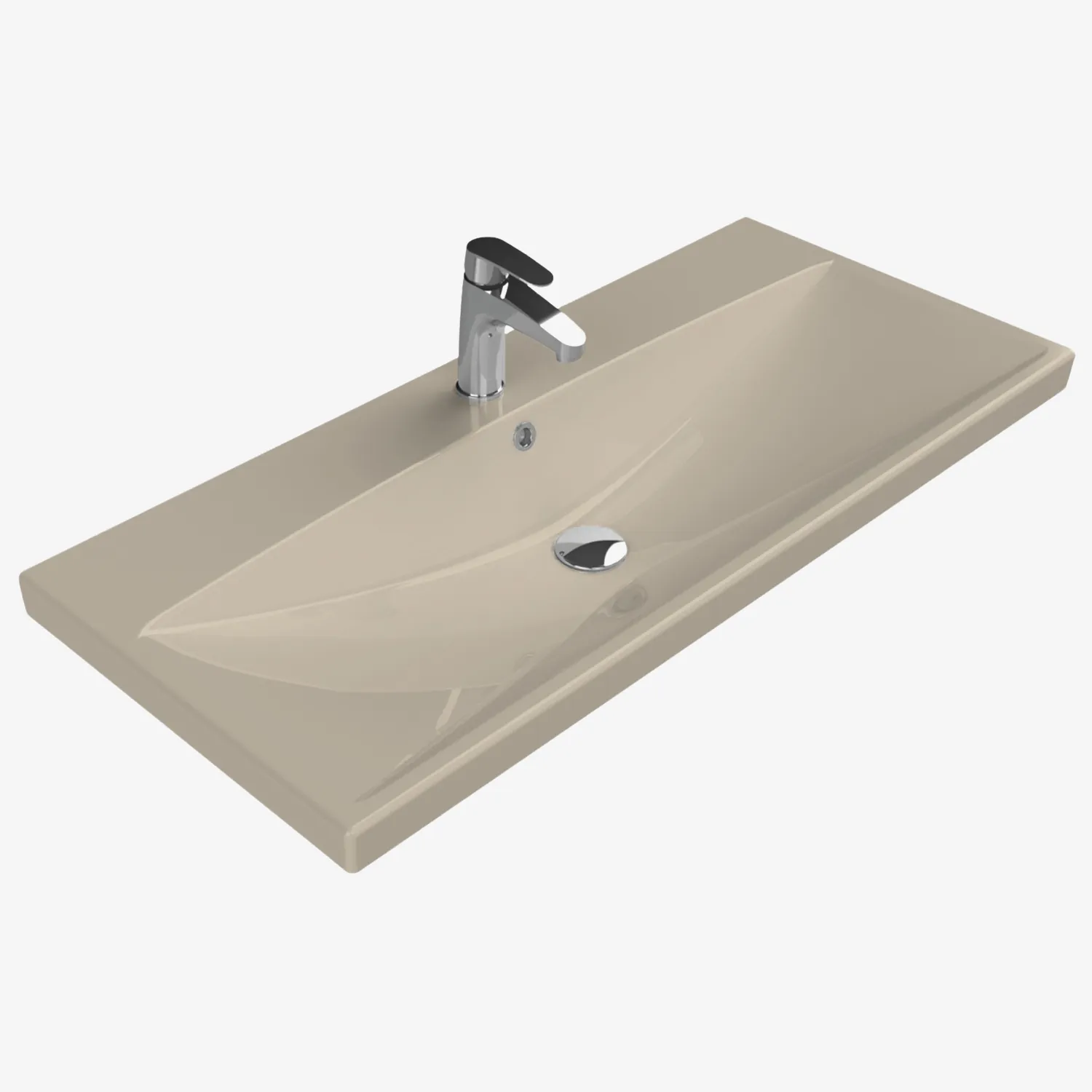 Elite keramische wastafel 100 cm Mat cappuccino