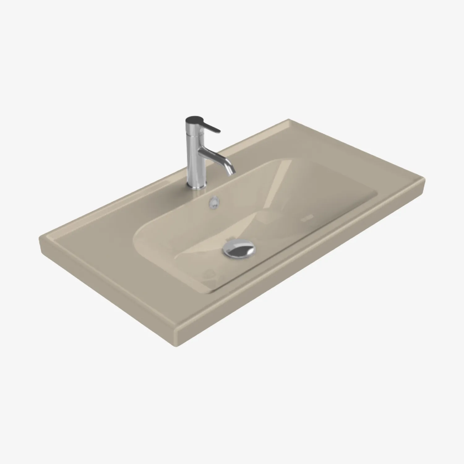 Frame keramische wastafel 65 cm Mat cappuccino