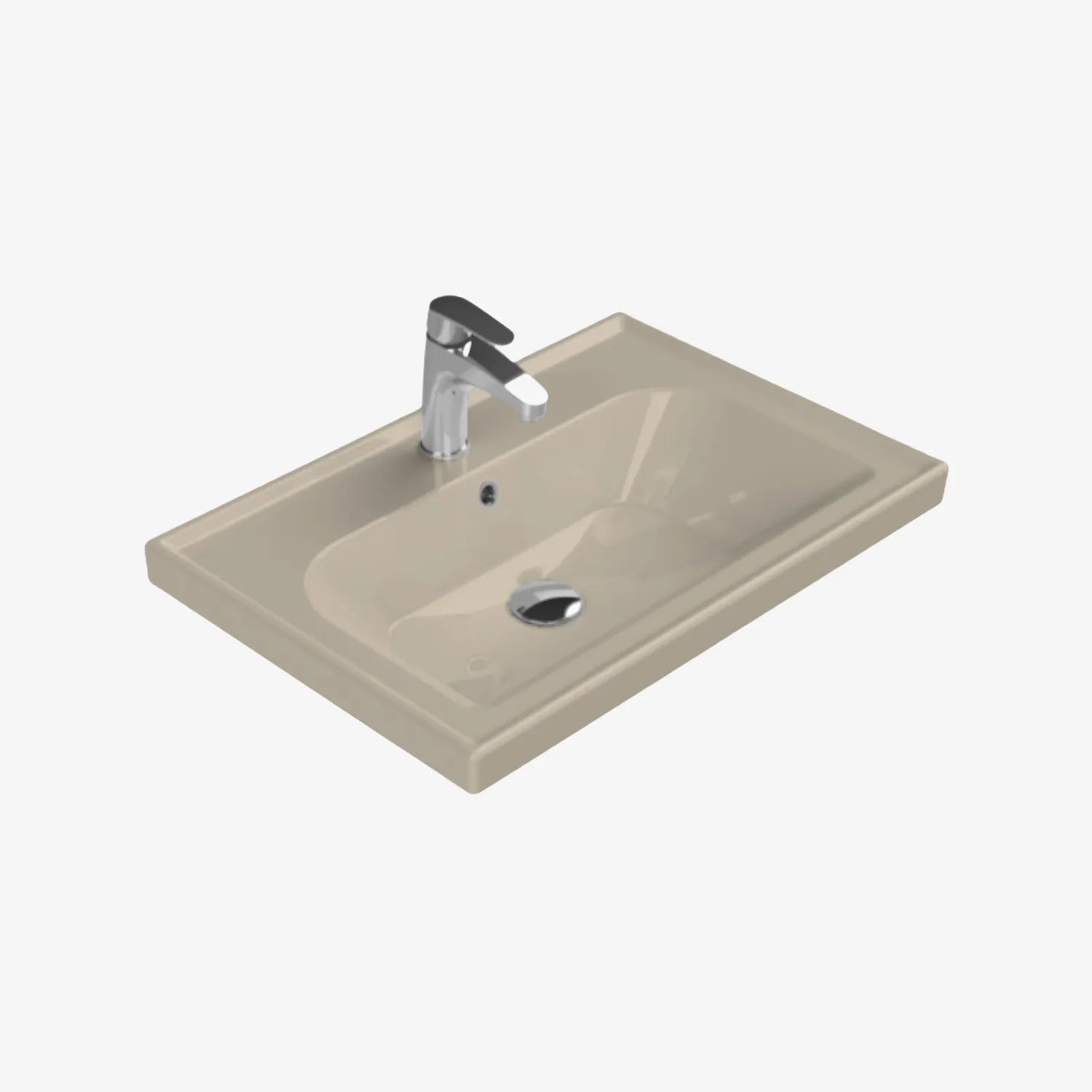 Frame keramische wastafel 80 cm Mat cappuccino