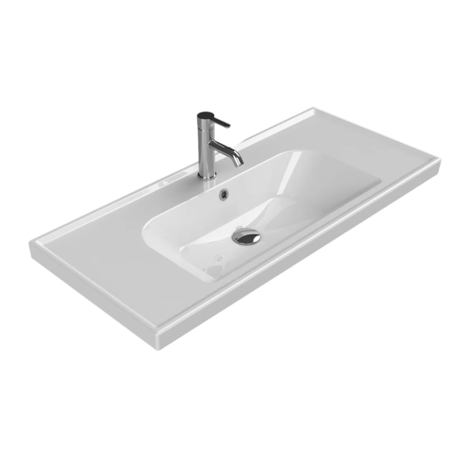 [10512042] Frame keramische wastafel 100 cm Mat wit