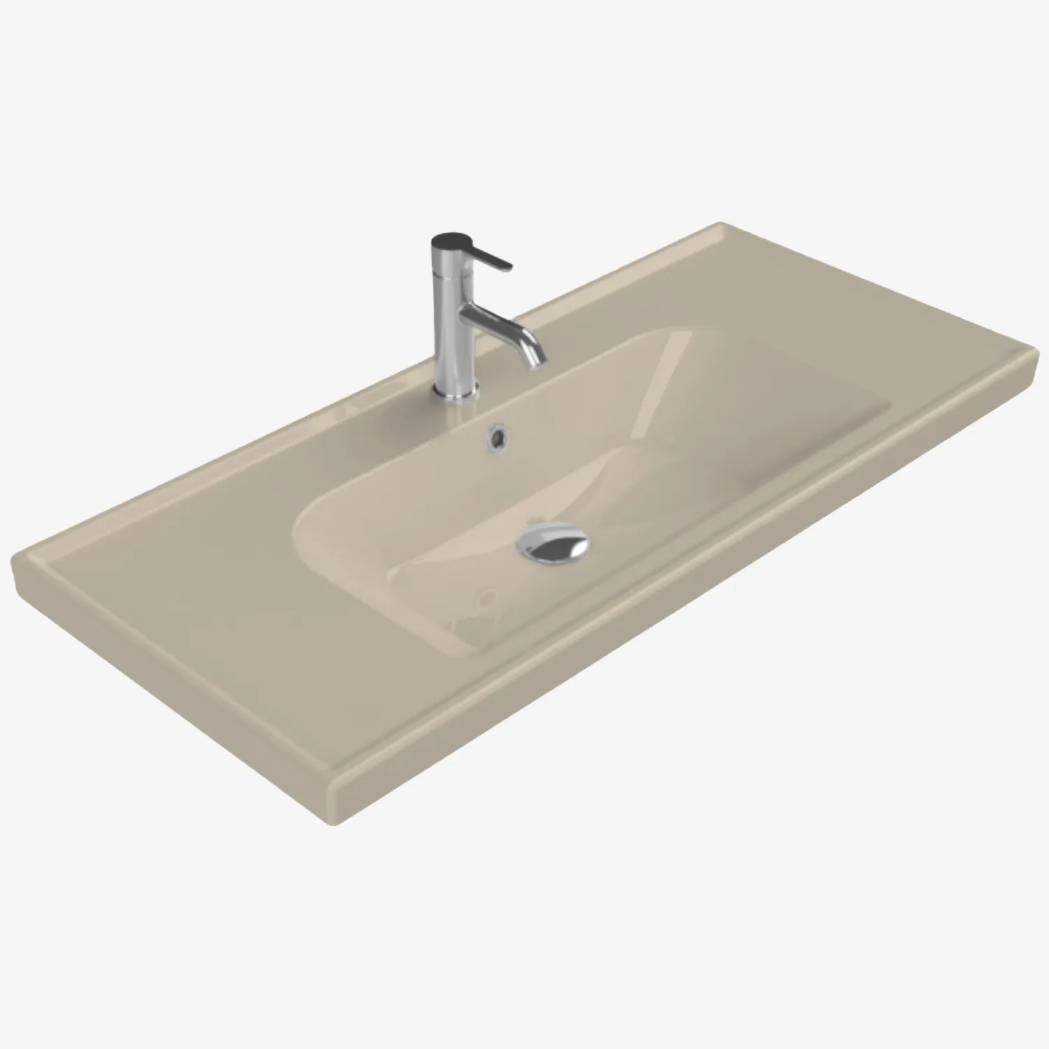 Frame keramische wastafel 100 cm Mat cappuccino