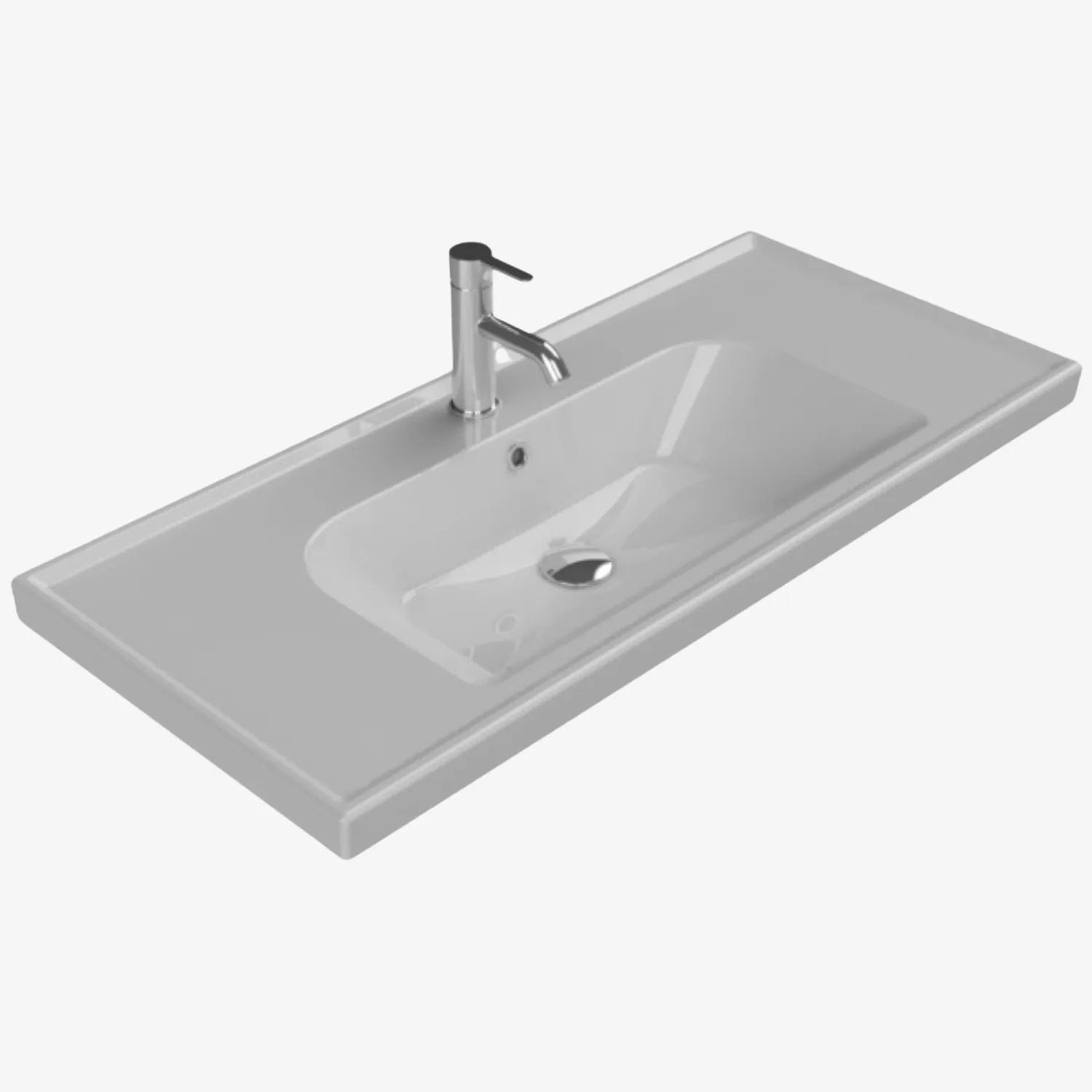 Frame keramische wastafel 100 cm Mat grijs